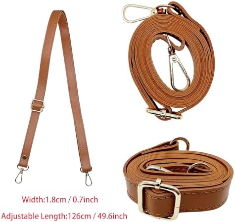 JMZLLRX Sangle de Rechange en Cuir, 5 Couleur Sangle Sac a Main avec Boucles Réglable Sac a Main avec Boucles Anse pour La Fabrication de Sacs à Main DIY – Image 4