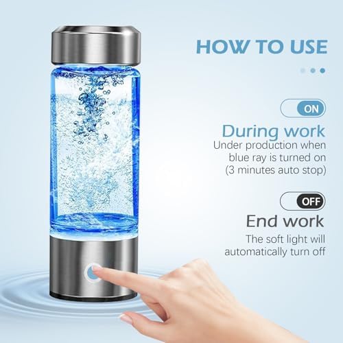 Bouteille Riche en Hydrogène Eau Portable, 430ML Générateur D'hydrogène en 3 Minutes Anti Âge, USB Bouteille d'eau Sans Fil, Fabricant D'eau D'hydrogène, pour Voyages, Maison,Bureau – Image 6