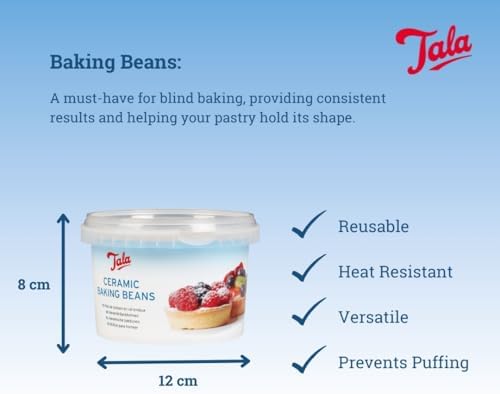 Tala Billes de Cuisson en Céramique Poids à Tarte Réutilisables Résistants à la Chaleur Perles pour Pies, Tartes et Croûtes de Pâtisserie Accessoires de Cuisson Environ 700g, 81 cm – Image 2