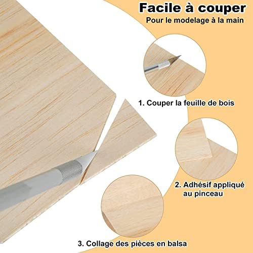 SENENQU 20 PCS Feuilles de Bois de Balsa 1.5 mm, 300 x 200 x 1.5MM Feuilles de Bois Minces, Balsa 1.5 mm pour Fabrication de Maquettes, Modelisme, de Peintures – Image 4