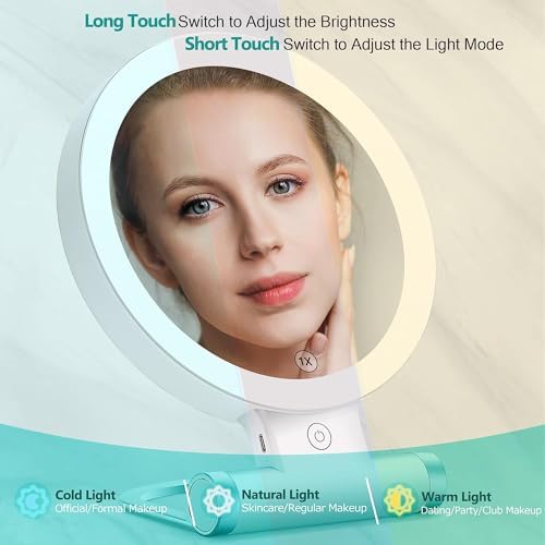 B Beauty Planet Miroir grossissant avec lumière, 20x/1x, Double Face, Miroir de Maquillage Portable, éclairage 3 Couleurs, écran Tactile à intensité Variable – Image 3