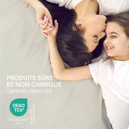 Dreamzie Drap Housse 160 x 200 Bonnet 35 cm pour Matelas Épais - 100% Microfibre - Beige, Certifié sans Produits Chimiques (Oeko TEX), Drap Housse avec Élastique Complet – Image 6