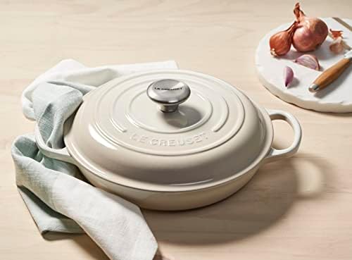 Le Creuset Faitout Signature en Fonte Émaillée, Rond, 30cm, 3,2 L, 5,555 kg, Meringue, 21180306422430 – Image 6