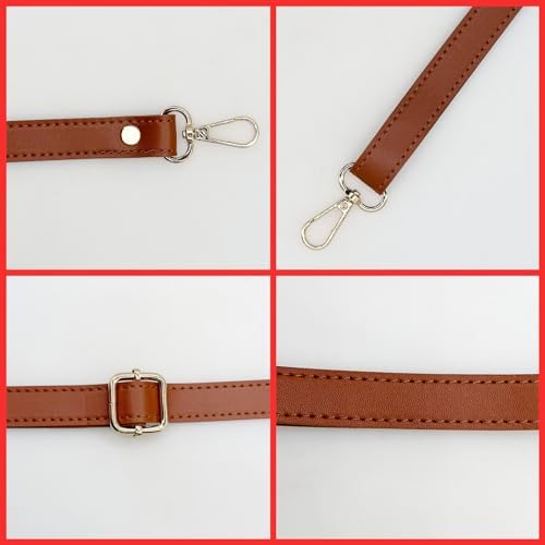 JMZLLRX Sangle de Rechange en Cuir, 5 Couleur Sangle Sac a Main avec Boucles Réglable Sac a Main avec Boucles Anse pour La Fabrication de Sacs à Main DIY – Image 5