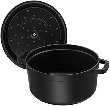 STAUB Cocotte en Fonte Émaillée avec Couvercle, Tous feux dont induction, 7 à 8 personnes, Ronde, 30 cm, 8,34 L, 8,9 kg, Noir Mat – Image 4
