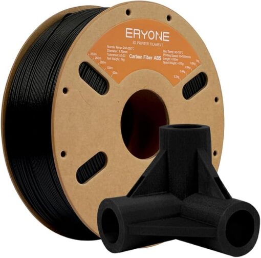 ERYONE Filament PLA fibre de carbone 1,75 mm, PLA Filament pour imprimante 3D, +/- 0,03 mm, 1 kg/Spool, Noir – Image 10