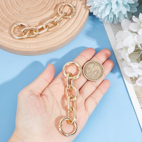 UNICRAFTALE 2pcs Chaîne de Sac à Main Aluminium Doré Clair Chaîne D'Extension de Sac à Main 9.7cm Rallonges de Sangle de Sac à Bandoulière avec Anneaux à Ressort Remplacement pour Sac à Main – Image 4