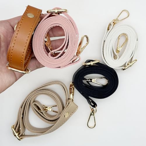JMZLLRX Sangle de Rechange en Cuir, 5 Couleur Sangle Sac a Main avec Boucles Réglable Sac a Main avec Boucles Anse pour La Fabrication de Sacs à Main DIY – Image 2
