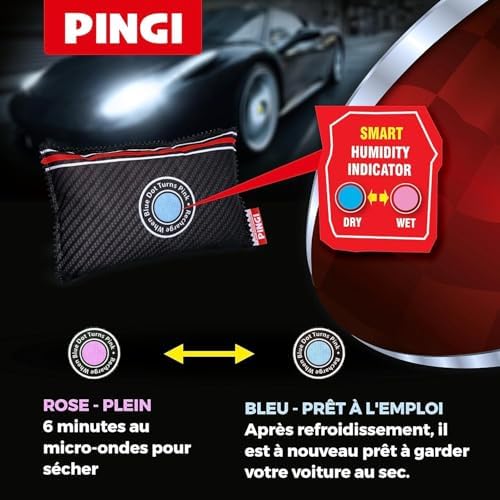 PINGI Car Dehumidifier Bag 4x 350g | Absorbs Moisture, Damp, & Condensation on Windscreens & Car Interior | 100% Leakproof | Reusable Dehumidifier | Dashboard Dehumidifier & Car Condensation Remover – Image 6