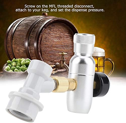Oumij Régulateur de Bière 16g Homebrew Co2 Kit Chargeur Distributeur de Co2 pour Fûts de Bière à Usage Intensif (0-60PSI) – Image 4