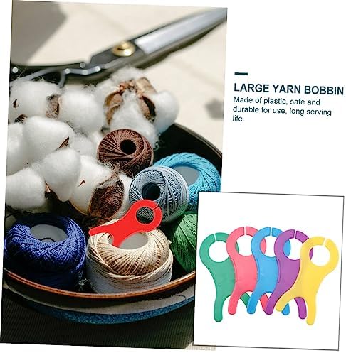 EXCEART 40 Pièces Planche à Enrouler La Laine Organisateur De Bobine De Outil De Tricot Bricolage Machine à Tisser Les Fils Grande Bobine De Tricoteur Bobines Plastique Espèce De Poisson – Image 2