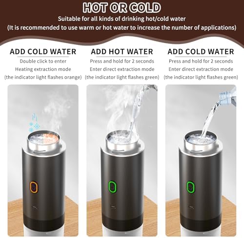 PZCC Machine à Café Portable de Voyage,Expresso Cafetière Rechargeable 12V et sa pochette Pour Camping et Voiture,Chauffage Rapide,compatible avec Capsules K-Cup et café moulu,Pour voyage (Noir) – Image 4