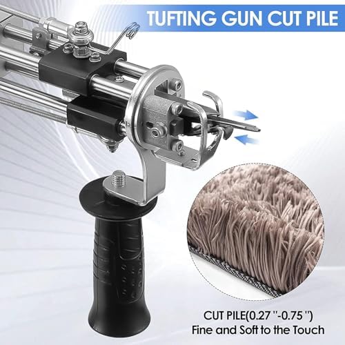 Helangel Tufting,Pistolet Tufting 5-40 Étapes/S Pistolet à Touffeter électrique 7-21 mm Réglable Machine à Tricoter Les Tapis pour Christmas l'Artisanat Tapis Vêtements – Image 3