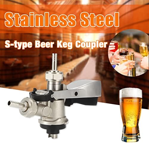 Coupleur de Fût de Bière, G5/8 S Type Brassage Bière Robinets de Distributeur en Laiton 304 et Acier Inoxydable, Coupleur de fût Système pour Maison Bars Hôtels Restaurants Rassemblements de Famille – Image 2