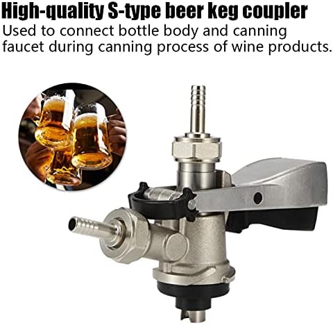 Coupleur de Fût de Bière, G5/8 S Type Brassage Bière Robinets de Distributeur en Laiton 304 et Acier Inoxydable, Coupleur de fût Système pour Maison Bars Hôtels Restaurants Rassemblements de Famille – Image 4