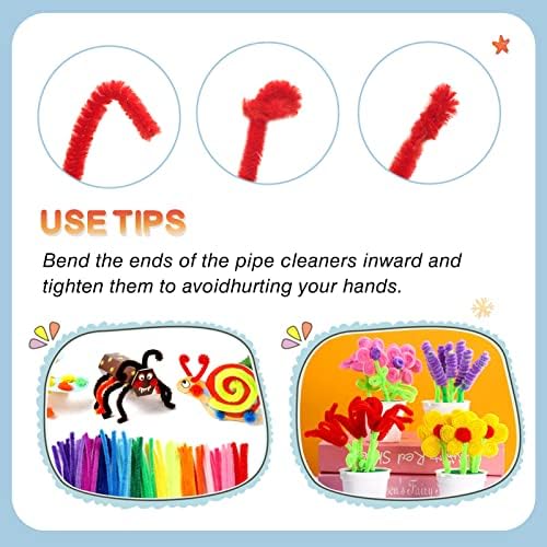 TOAOB 100pcs Tiges de Fils Chenille Colorés Cure Pipes Cleaner Couleurs Assorties 6mm x 300mm pour DIY Artisanat Décoration Fournitures Loisirs Creatifs – Image 3