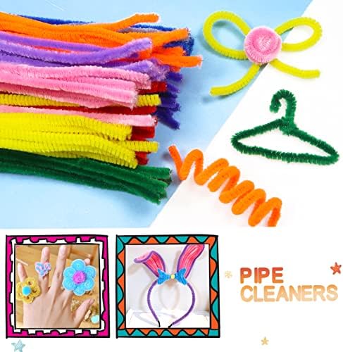 TOAOB 100pcs Tiges de Fils Chenille Colorés Cure Pipes Cleaner Couleurs Assorties 6mm x 300mm pour DIY Artisanat Décoration Fournitures Loisirs Creatifs – Image 4