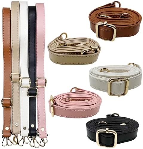 JMZLLRX Sangle de Rechange en Cuir, 5 Couleur Sangle Sac a Main avec Boucles Réglable Sac a Main avec Boucles Anse pour La Fabrication de Sacs à Main DIY – Image 9