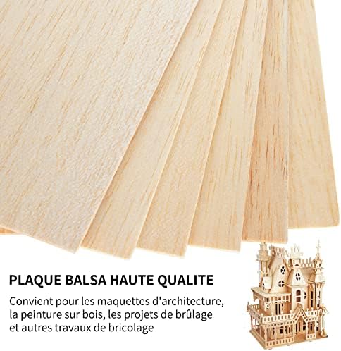 SENENQU 20 PCS Feuilles de Bois de Balsa 1.5 mm, 300 x 200 x 1.5MM Feuilles de Bois Minces, Balsa 1.5 mm pour Fabrication de Maquettes, Modelisme, de Peintures – Image 7