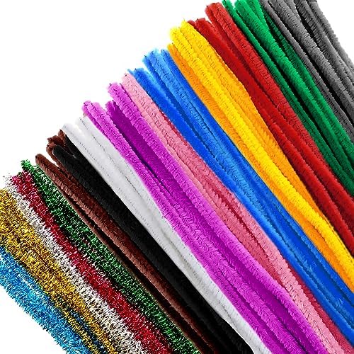 TOAOB 100pcs Tiges de Fils Chenille Colorés Cure Pipes Cleaner Couleurs Assorties 6mm x 300mm pour DIY Artisanat Décoration Fournitures Loisirs Creatifs – Image 12