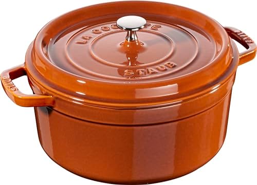 STAUB Cocotte en Fonte Émaillée avec Couvercle, Tous feux dont induction, 7 à 8 personnes, Ronde, 30 cm, 8,34 L, 8,9 kg, Noir Mat – Image 17