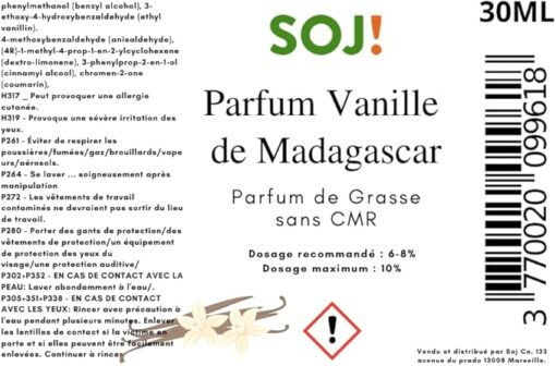 Concentré de Parfum pour Bougies, Création de Bougies, sans CMR de Grasse, 30 ml (Vanille de Madagascar) – Image 6