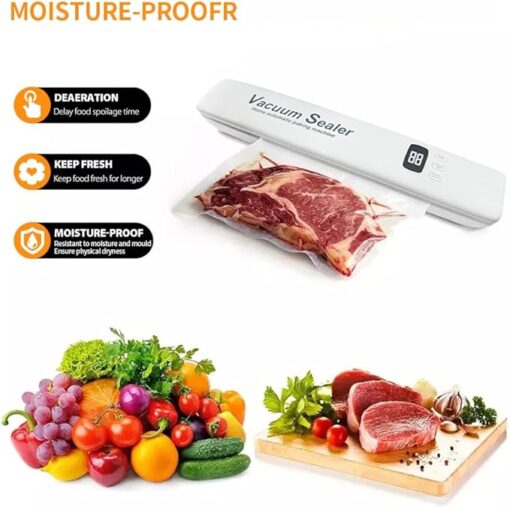 Frohsen Machine Sous Vide Alimentaire, Avec 10 Sacs de Scellage Sous Vide, Scelleuse SousVide Automatique Pour Aliments, Affichage Numérique et Fonction de Scellage Indépendante (Blanc). – Image 5