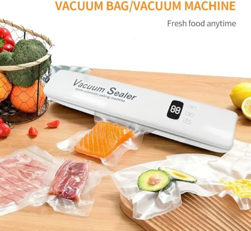 Frohsen Machine Sous Vide Alimentaire, Avec 10 Sacs de Scellage Sous Vide, Scelleuse SousVide Automatique Pour Aliments, Affichage Numérique et Fonction de Scellage Indépendante (Blanc). – Image 6