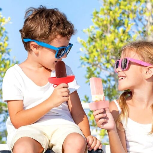 Guidre Lot de 4 supports à glace anti-goutte pour enfants - Réutilisables - Silicone - Pour enfants et tout-petits – Image 2