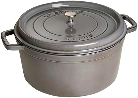 STAUB Cocotte en Fonte Émaillée avec Couvercle, Tous feux dont induction, 7 à 8 personnes, Ronde, 30 cm, 8,34 L, 8,9 kg, Noir Mat – Image 13