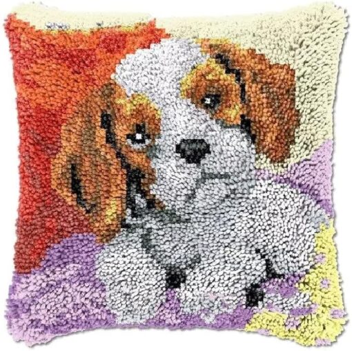 ROCKY&CHAO Tapis à nouer soi-même avec coussins 43 x 43 cm - Pour adultes et enfants – Image 8