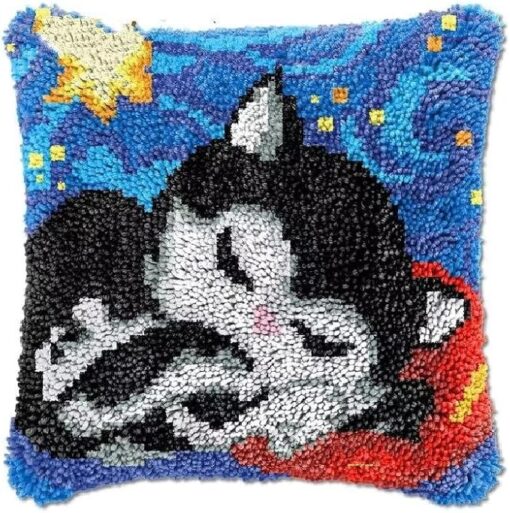 ROCKY&CHAO Tapis à nouer soi-même avec coussins 43 x 43 cm - Pour adultes et enfants – Image 12