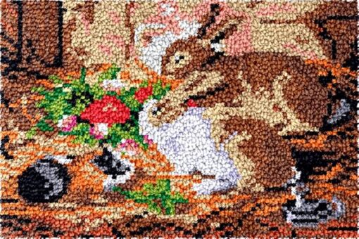 MXOUAJ 38 x 52 cm Tapis Point noué Kit, Crochet à Loquet Bricolage Tapis, Kit de Tapis Crochet, pour Décoration d'intérieur Fabrication de Tapis Coussin de Bricolage, Crochet à la Main Kits Tapis – Image 19